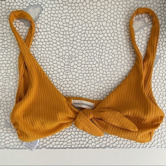 Mara Hoffman Rio Tie-Front Ribbed Swim Bikini SET - Picture 8 of 12